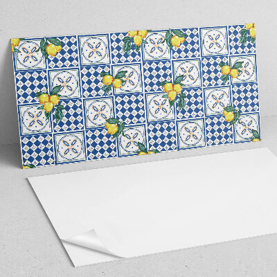 Panneau décoratif mural Motif citron sur carrelage