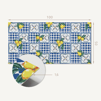 Panneau décoratif mural Motif citron sur carrelage