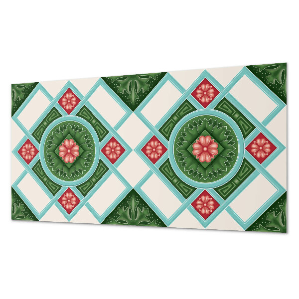 Panneau mural Motif floral dans une disposition en losange