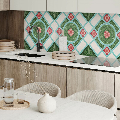 Panneau mural Motif floral dans une disposition en losange