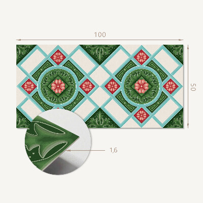 Panneau mural Motif floral dans une disposition en losange