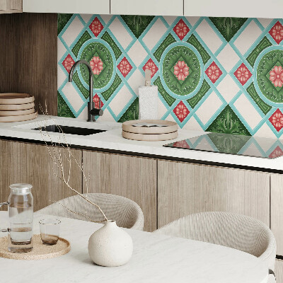 Panneau mural Motif floral dans une disposition en losange