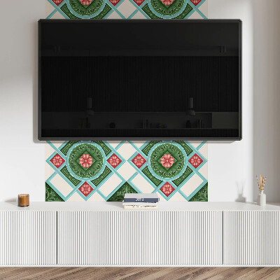 Panneau mural Motif floral dans une disposition en losange