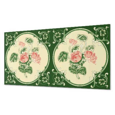 Panneau décoratif mural Motif floral avec des feuilles vertes