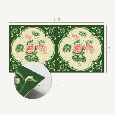 Panneau décoratif mural Motif floral avec des feuilles vertes