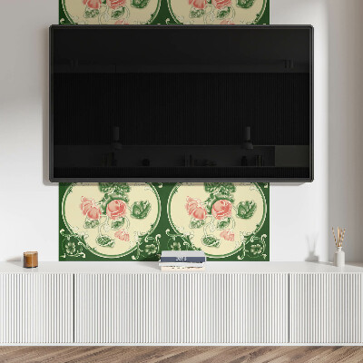 Panneau décoratif mural Motif floral avec des feuilles vertes