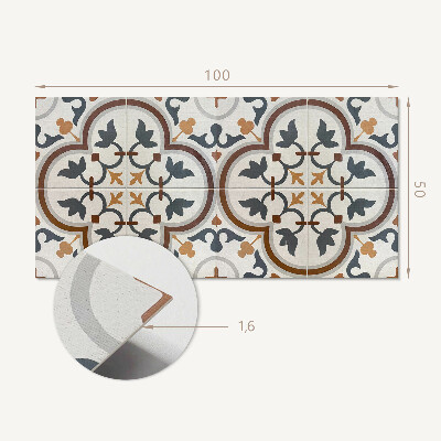 Panneau mural Motif floral ? carreaux