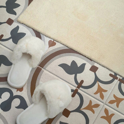 Panneau mural Motif floral ? carreaux