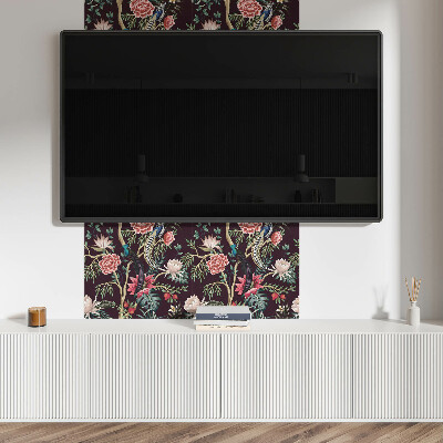 Panneau décoratif Motif folklorique avec des fleurs et des oiseaux