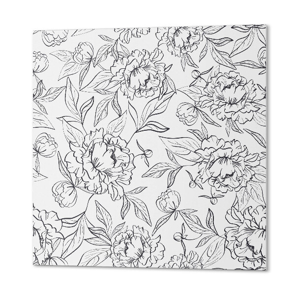 Revêtement mural pvc Un motif de fleurs entourées de feuilles
