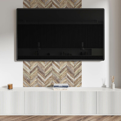Revêtement mural pvc Motif à chevrons réalisé à partir de planches naturelles