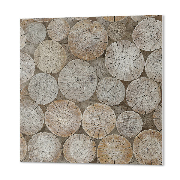 Panneau décoratif Anneaux en bois dans un arrangement artistique