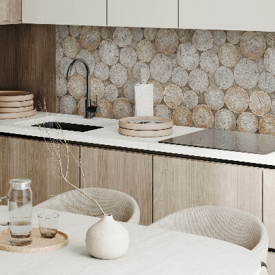 Panneau décoratif Anneaux en bois dans un arrangement artistique