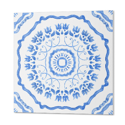 Revêtement mural pvc Fleurs dans un cercle géométrique