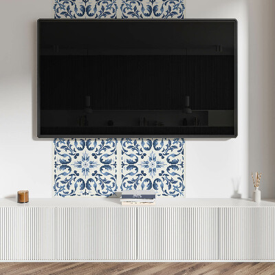Panneau mural Graphismes floraux sur carreaux
