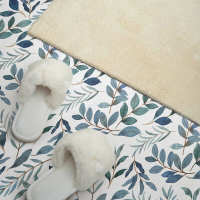 Panneau mural Feuilles sur fond uni