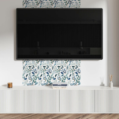 Panneau mural Feuilles sur fond uni