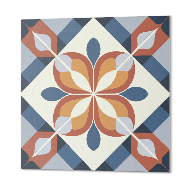 Revêtement mural pvc Motif géométrique élégant avec des fleurs