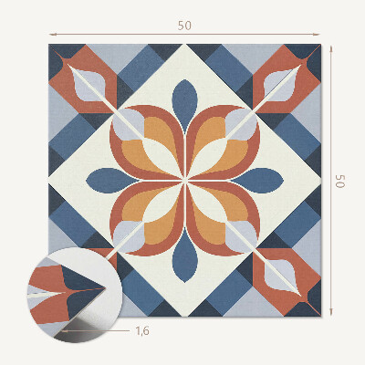 Revêtement mural pvc Motif géométrique élégant avec des fleurs