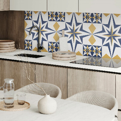 Panneau mural Motifs carrés avec étoiles géométriques