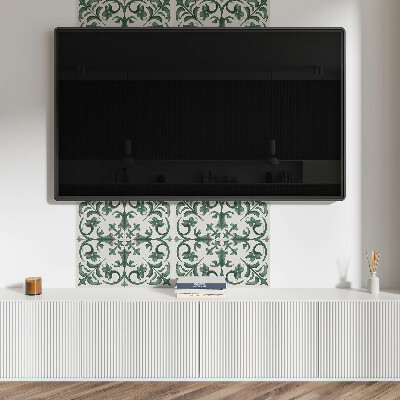 Revêtement mural pvc Motif vert avec des accents floraux