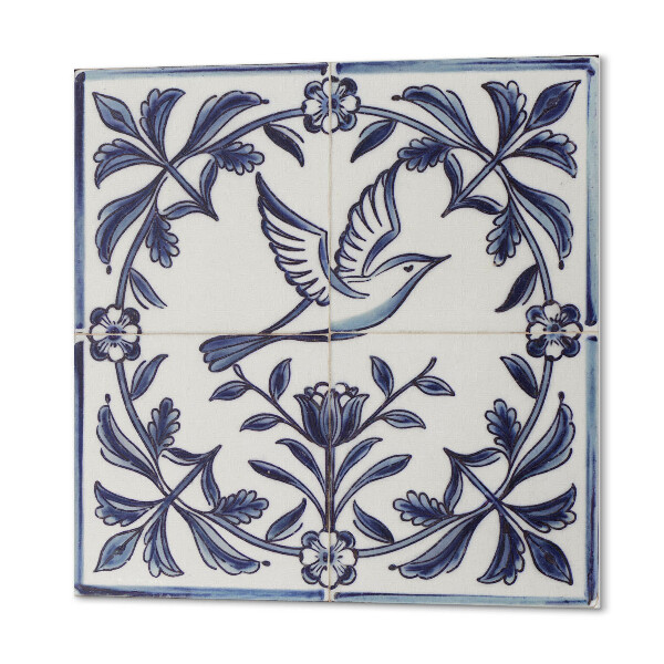 Panneau décoratif Graphique d'un oiseau entouré de flore