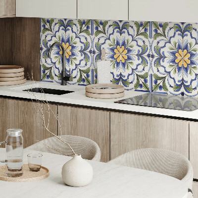 Panneau mural Motif floral dans une esthétique céramique