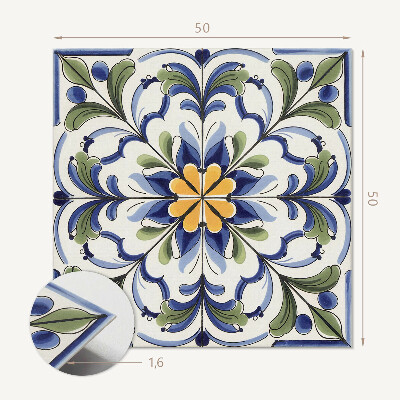 Panneau mural Motif floral dans une esthétique céramique