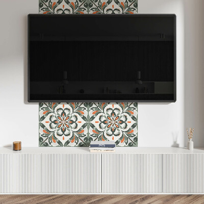 Panneau mural Un motif de fleurs entourées de feuilles