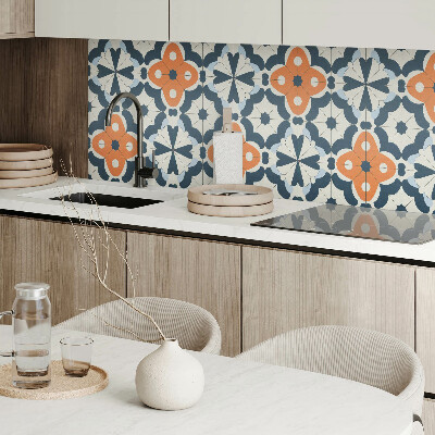 Panneau mural Motif carrelé avec des fleurs