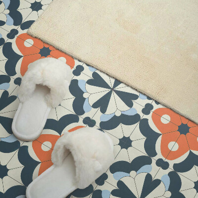 Panneau mural Motif carrelé avec des fleurs