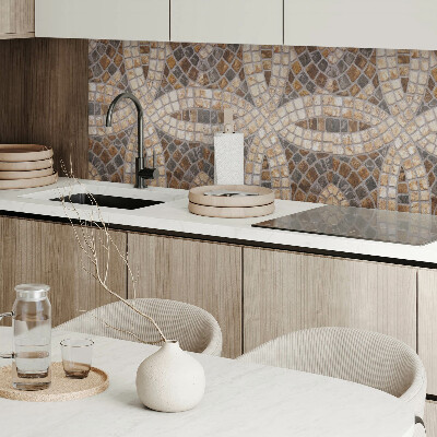 Revêtement mural pvc Motif mosaïque avec détails tissés