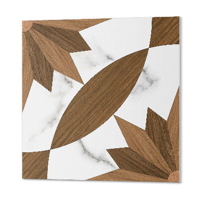 Panneau décoratif Combinaison géométrique avec des éléments en bois