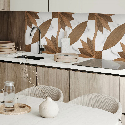 Panneau décoratif Combinaison géométrique avec des éléments en bois