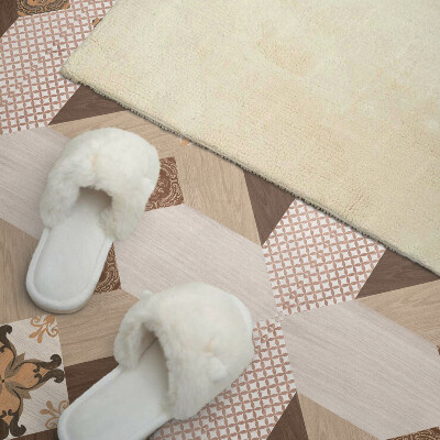 Revêtement mural pvc Motif en mosaïque avec des ornements accrocheurs