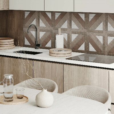 Panneau mural Motifs bois et béton en harmonie