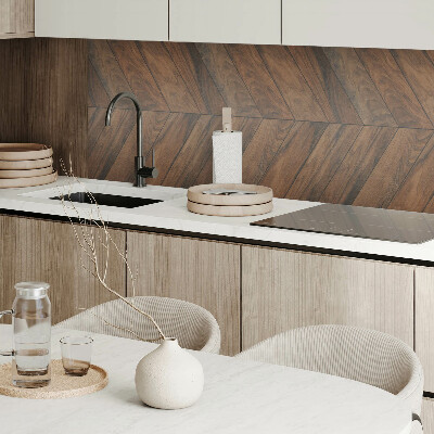 Panneau mural Motif à chevrons de planches de bois