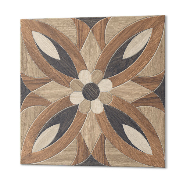 Panneau décoratif Motif floral avec éléments en bois