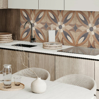 Panneau décoratif Motif floral avec éléments en bois