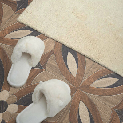 Panneau décoratif Motif floral avec éléments en bois