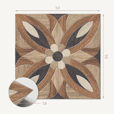 Panneau décoratif Motif floral avec éléments en bois