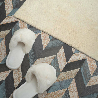 Revêtement mural pvc Zigzags géométriques avec une touche de bois