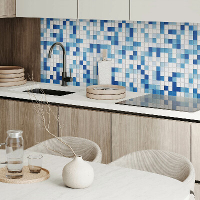 Panneau mural Mosaïque bleue aux dégradés subtils