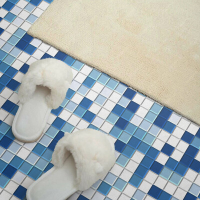 Panneau mural Mosaïque bleue aux dégradés subtils