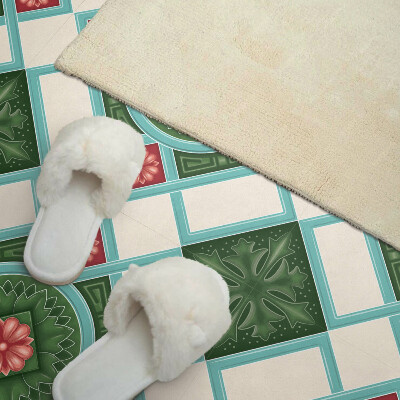 Panneau mural Fleurs encastrées dans un maillage en losange