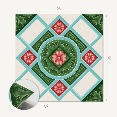 Panneau mural Fleurs encastrées dans un maillage en losange