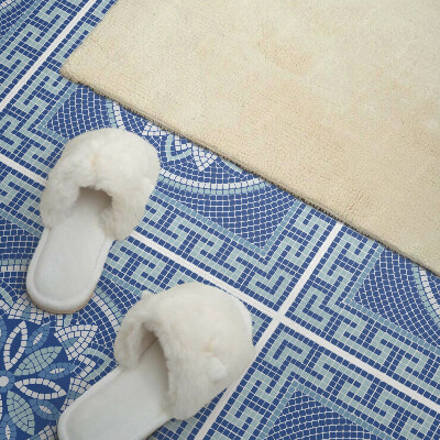 Revêtement mural pvc Mosaïque avec un accent floral