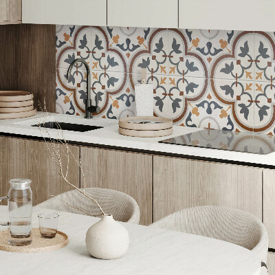 Panneau mural Fleurs dans un arrangement à carreaux