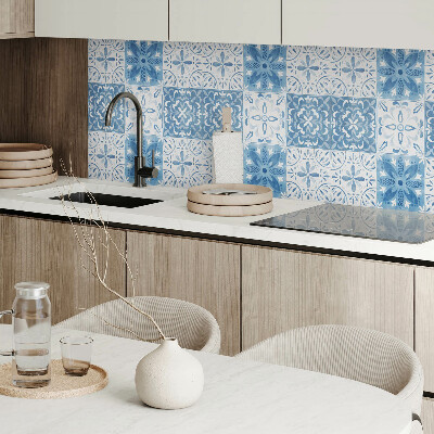 Panneau décoratif Motif carrelé avec des fleurs délicates