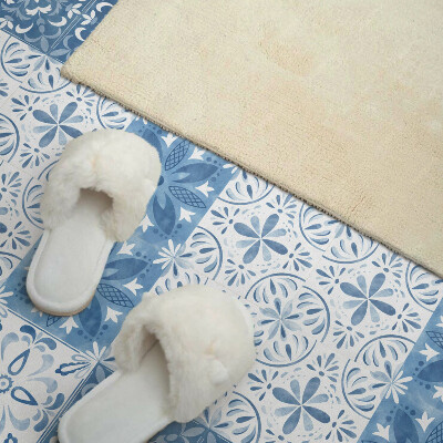 Panneau décoratif Motif carrelé avec des fleurs délicates